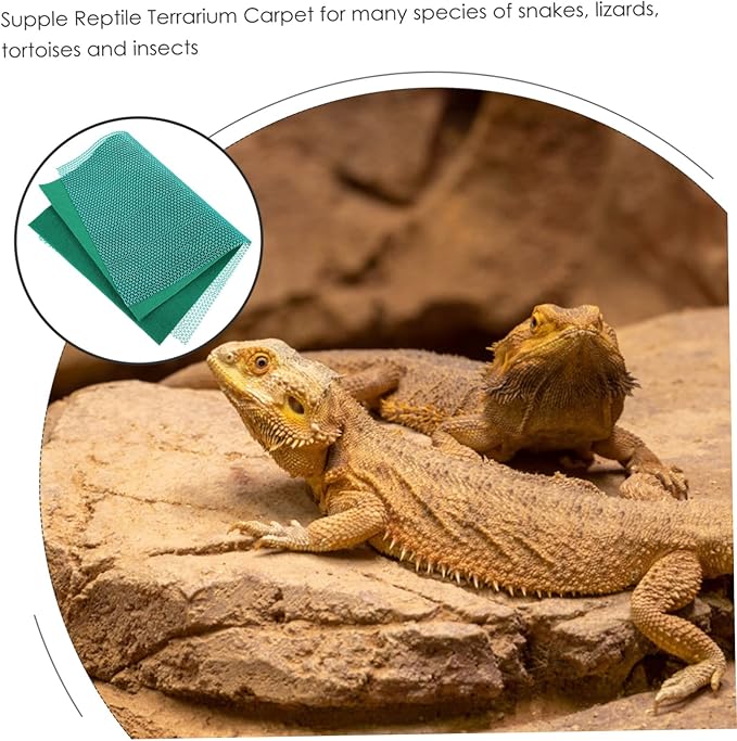 BESPORTBLE 1set Reptile Carpet Mat for Tortoises Snakes and Lizards Comfortable Breathable Substrate Liner for Terrarium Bedding and Washable