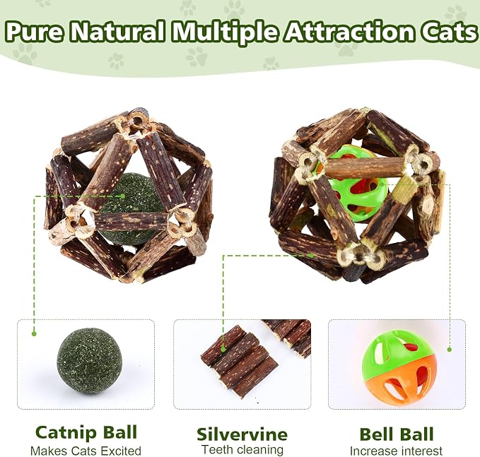 WOUSEDO 24 Pack Catnip Chew Toys with Silvervine Sticks for Cats - Image 2