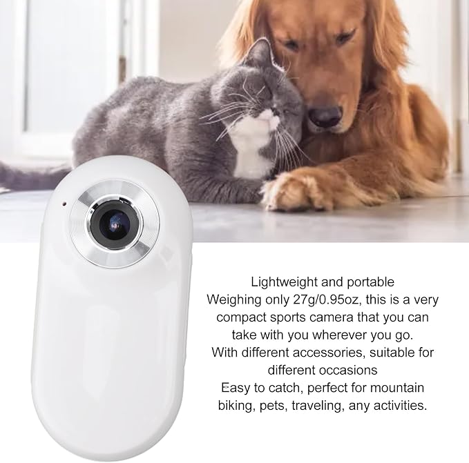 XUMIUZIY Pet Collar Camera, 1080P Camera for Dogs Cats with LCD Display, 170° Wide Angle, 5 Minutes Video Recording, 3 Hours Battery Life, Mini Action Cameras for Video Records