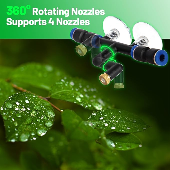 Oiibo Reptile Mister, Reptile Humidifier Rainforest Spray System with Adjustable Spray Nozzles, Mini Automatic Misting System for Reptile Amphibians