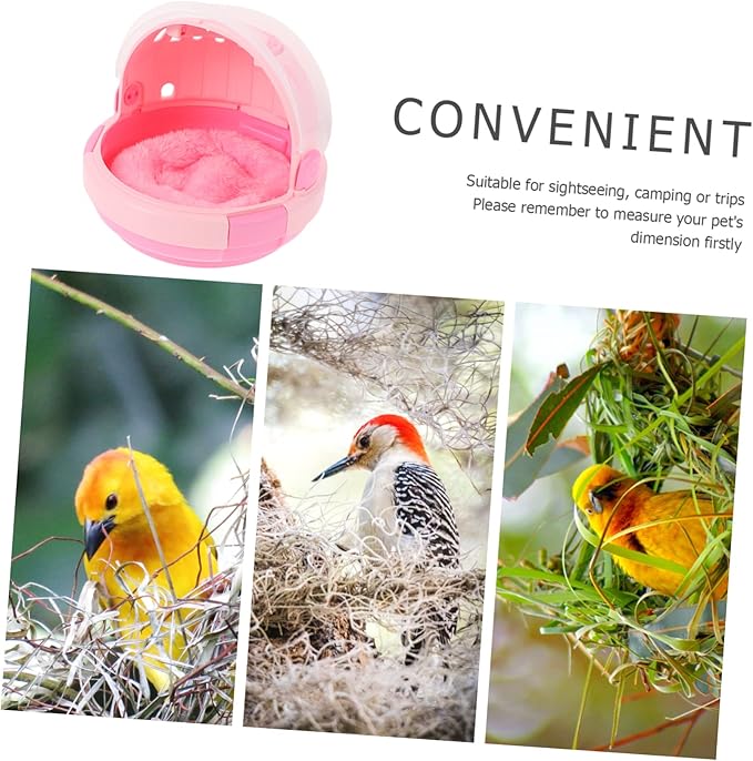 Bird Cage Accessories Pink Portable Cage for Small Birds Nest Warmer Baby Pet Carrier