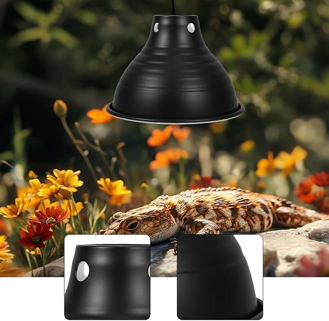 Baoblaze Reptile Dome Lamp Cover Lampshade Aluminum Accessories Replace Parts Light Shade for Turtles Bearded Dragon Reptile Terrarium, 5.5in