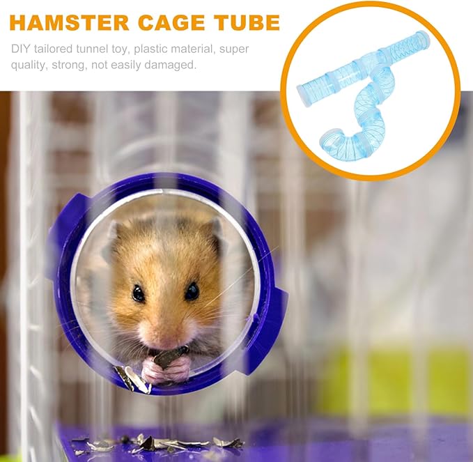 DIY Hamster Tunnels and Tubes: Transparent Hamster Cage Adventure External Playground DIY Connection Tunnel Track Toys for Small Animals