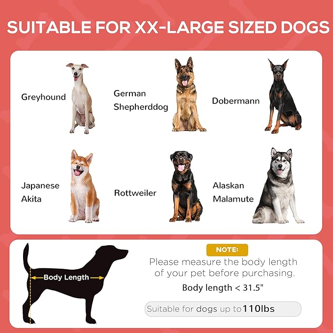 PawHut Elevated Dog Bed with Removable Canopy, Outdoor Dog Cot with UV Protection Canopy Shade, 48 inch Large Pet Bed for Camping, Red