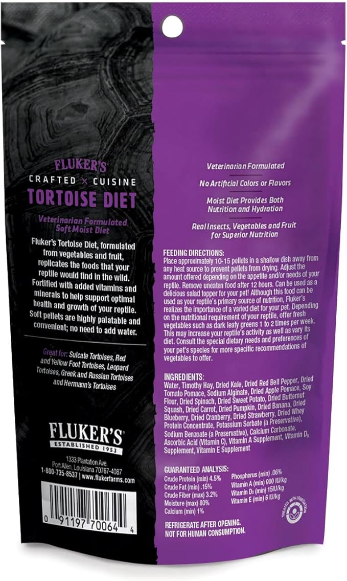 Fluker's Crafted Cuisine Diet, Tortoise Food, Made with Real Fruits & Veggies, 6.75 oz (Pack of 2)