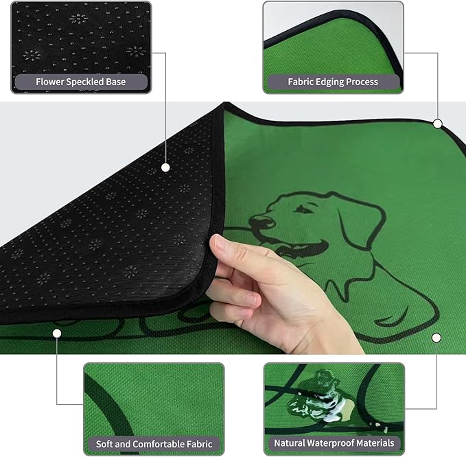 Washable Pee Pads for Dogs Reusable, 2 Pack 36"x45" Training Puppypads Absorbency Non-Slip & Leak-Proof for Pet Whelping Box Playpen Crate Sofa Bed Floors (Green)