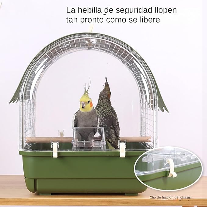 Genérico Travel Cage for – Bird Carrier Portable Birds, Ergonomic, Modern, with Carry Handle Budgies, Lovebirds Goldfinches Canaries and Nymphs | Multipurpose Outdoor Indoor Utility
