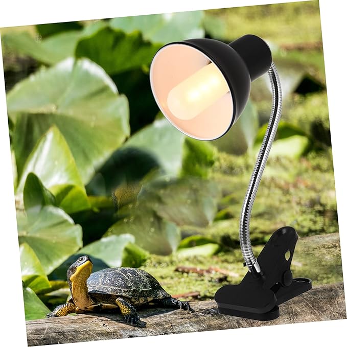 UKCOCO Reptile Heat Lamp Fixture Safe Materials Sunburn Light Easy Control Gecko Terrarium Shade