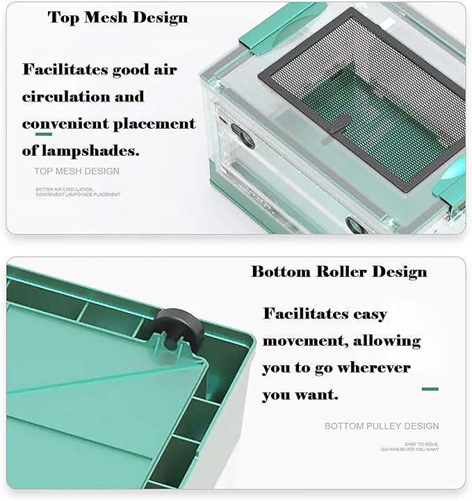Large Portable Reptile Tank with Multi-Observation Perspective Foldable and Bottom Pulley, Ideal Habitat for Gecko, Frog, Spider and so on (Black)