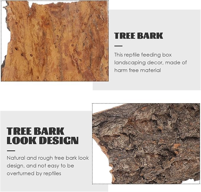 IMIKEYA 4Pcs Reptile Tree Bark Reptile Hides: Natural Wood Cork Bark Gecko Hide Small Climbing Barks Terrarium Decor Lizard Geckos Tortoise Birdcage Tank Accessories Water Tube Landscaping