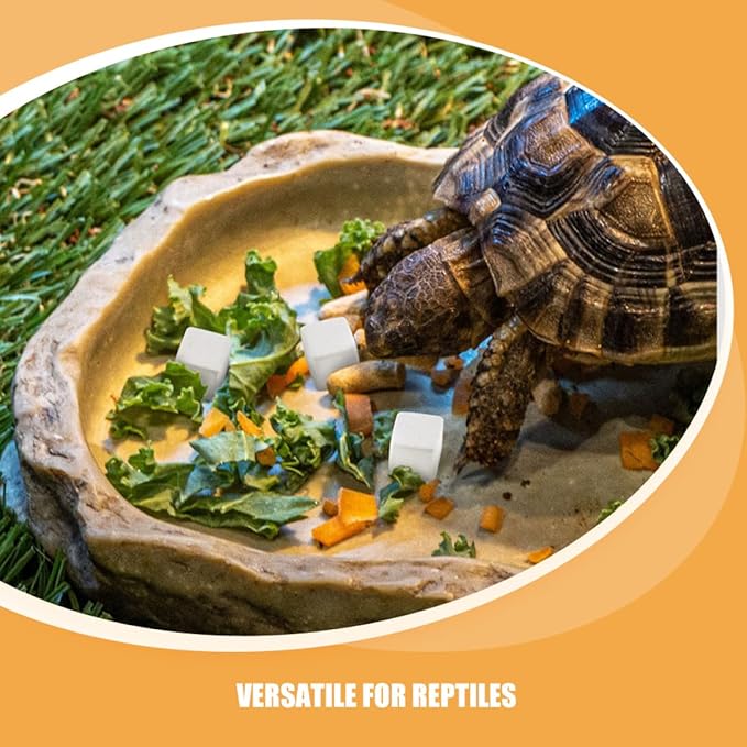 Hemobllo 30pcs Reptile Calcium Blocks Natural Mineral Stones for Turtle Tortoise Frog Lizard Amphibian Health Stable Water Quality