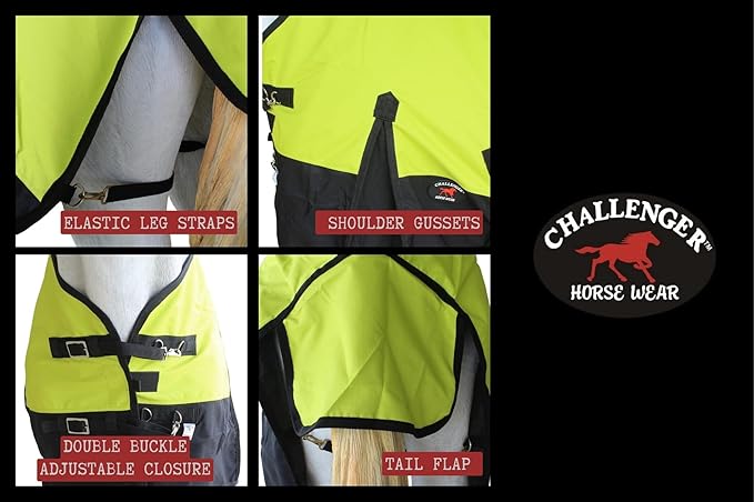 CHALLENGER 70" 1200D Turnout Lightweight Rain Horse Winter Blanket Sheet 3EE05LG