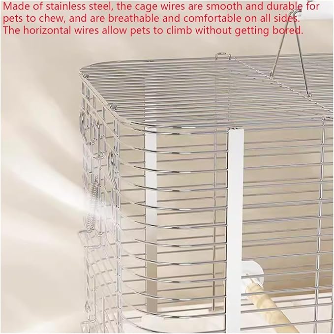 Parrot Stainless Steel Take-Out Cage Horizontal Large Space Portable Bird Transport Parrot Cage(Purple)
