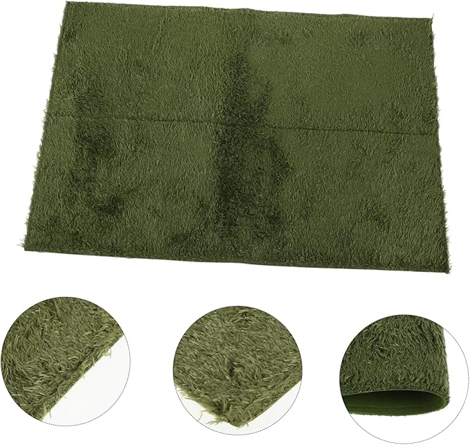 Milisten Reptile Carpet Mat for Terrariums Substrate Liner for Amphibians and Tortoises Breathable and Comfortable Cage Accessory Faux Grass Design