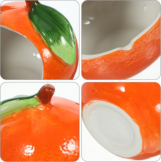 POPETPOP Ceramic Hamster Hideout: Orange Hamster House - Small Animal Hide for Chinchilla, Hedgehog, 10x10cm