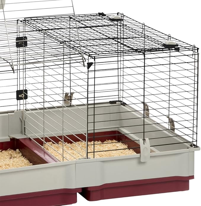 Ferplast Krolik XXL Rabbit Cage w/Wire Extension | Rabbit Cage Includes All Accessories & Measures 63.8L x 23.62W x 19.68H Inches | 1-Year Warranty