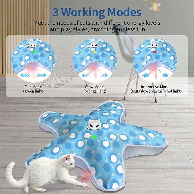 Interactive Cat Toys for Indoor Cats with Moving Concealed Feathers - Image 3
