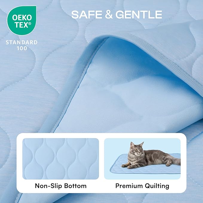 Luciphia Waterproof Cooling Mat for Dogs Couch Cover Q-MAX>0.5, Leakproof Pet Pad Non-Slip Throw Blanket for Cat Puppy Crate Bed Protector Outdoor (Light Blue, 60x80 inches)