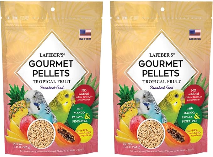 LAFEBER'S Parakeet Pellets (Tropical Fruit, 1.25 Ib Pack of 2)