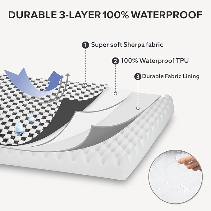 JOEJOY Dog Bed for Large Dogs, XLarge Orthopedic Dog Bed with Removable Washable Cover, Cute Modern Plush & Memory Egg Crate Foam Dog Bed, 42 x 28 inch, Grey