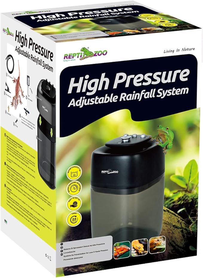 REPTI ZOO 10L Reptile Mister Fogger Terrariums Humidifier Extremly High Pressure Silent Pump Fog Machine Misting Rainforest Sprayer System Tank with 4PCS Nozzles for a Variety of Reptiles/Amphibians