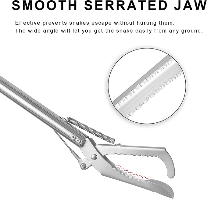 60" Snake Grabber Tool,Collapsible Snake Catcher Grabber,Snake Tongs,Snake Handling Tools,Snake Grabbers for Rattlesnakes,Multi-Functional Hook, Tongs, Pole