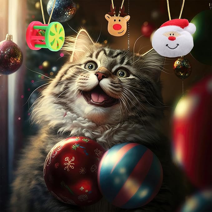 Christmas Cat Toys 19 PCS, Stocking Assorted Gifts for Indoor Cats - Image 2
