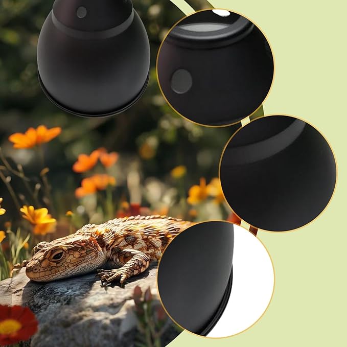 HouseVibe Reptile Dome Lamp Cover Light Shade Replacement Part for Turtles Lizards Chameleons Geckos Bearded Dragons Aluminum Fixture- 7.2in