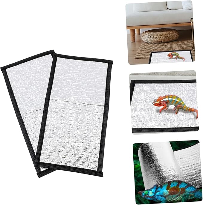 BESTonZON 2pcs Reptile Thermostat Accessory Lightweight Warm Mat Reflective Film for Turtle Tank Heater