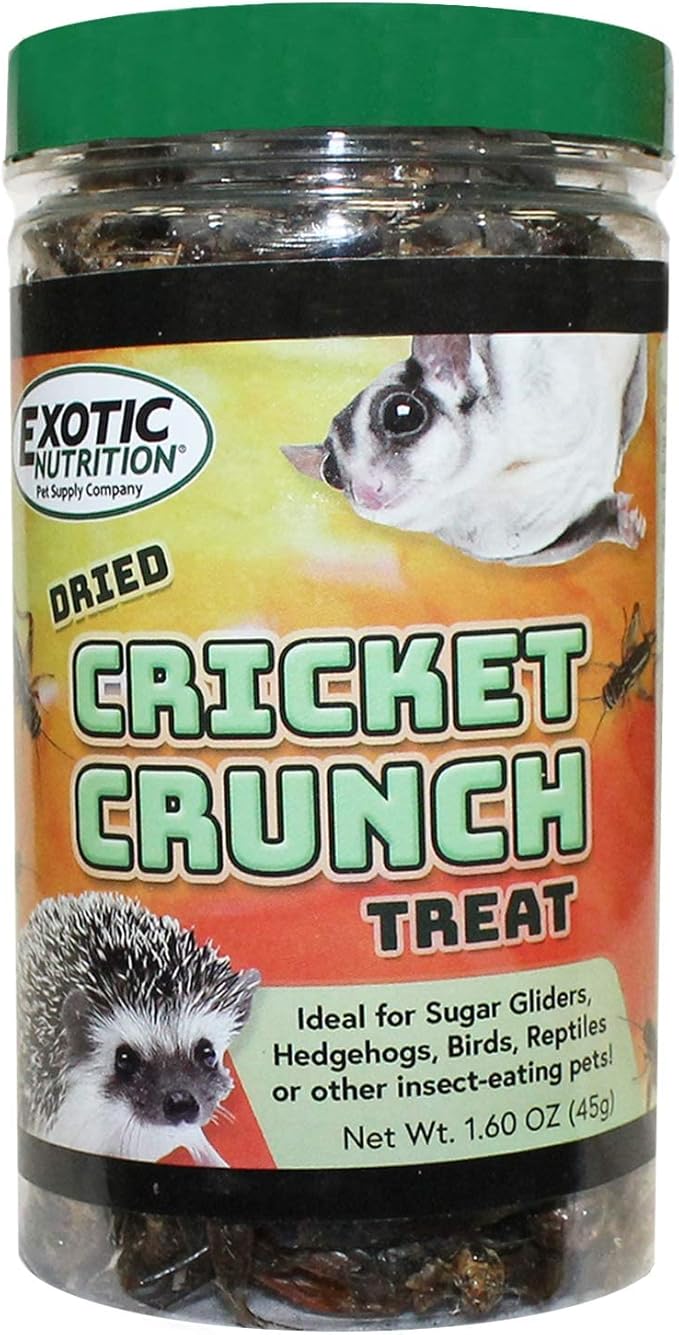 Cricket Crunch (1.6 oz) - All Natural Healthy High Protein Insect Treat - Chickens, Birds, Hedgehogs, Bluebirds, Reptiles, Sugar Gliders, Opossums, Skunks, Lizards, Fish, Turtles, Amphibians (1.6 oz)