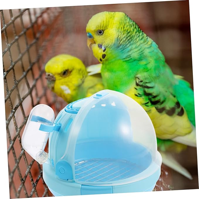 Happyyami 1set Portable Handheld Bird Carrier Cage Lightweight Parrot Travel Case for Small Birds Breathable Design for Vet Visits and Outdoor Adventures Includes Capsule and Galvanized Mesh
