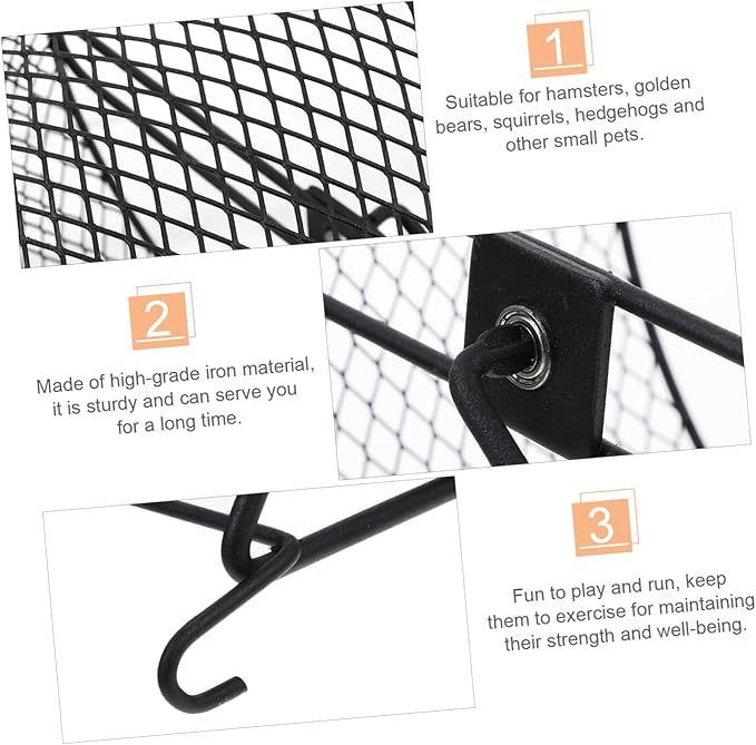 Hamster Running Wheel Ferret Toy Whee-lo Toy Exercise Accessories Iron Hamster Exercise Plaything Exercising Plaything Wheel Black Exercise Wheel Rat Wheel