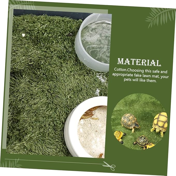 Reptile Carpet Mat Fake Moss Lawn for Terrarium Reusable Substrate for Tortoises Snakes and Amphibians Climbing and Resting Place