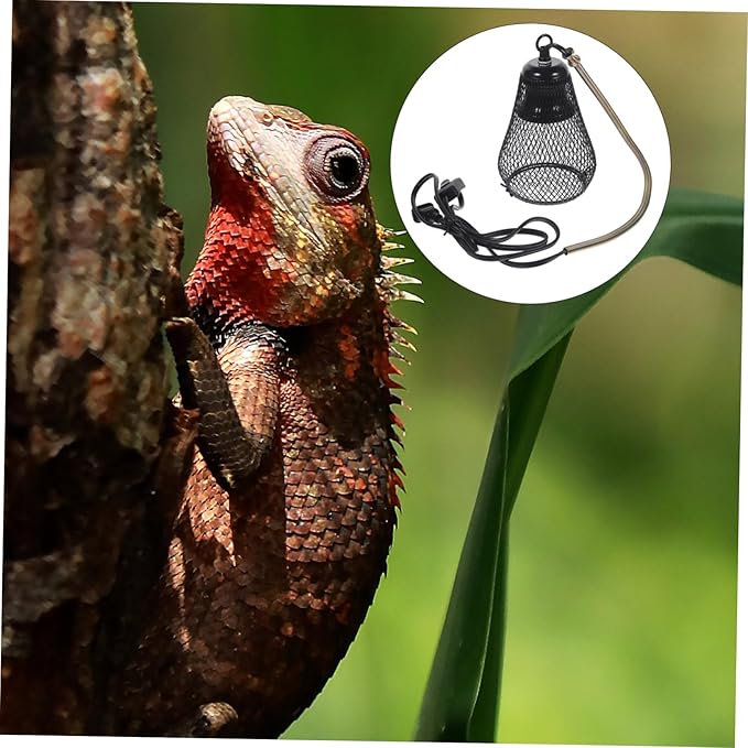 SUPVOX Reptile Heating Lamp Cover Mesh Scald Protection for Reptile Terrarium Easy Installation Suitable for Turtles Bearded Dragons and Other Pets Us Plug