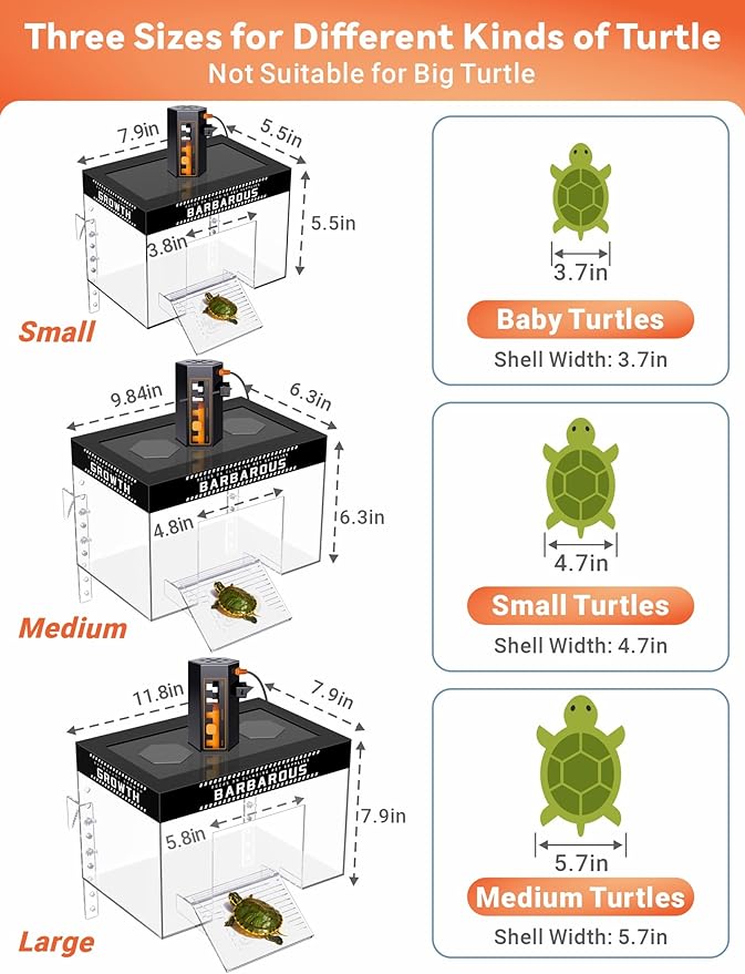 GOZILLA Adjustable Turtle Basking Platform with Basking Lamp, 11.8x7.9x7.9''Acrylic Turtle Topper & Dock, Hanging Platform Enclosure Warm Room for Small Turtles, Reptiles.(Large)