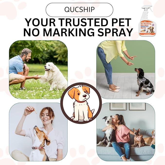 Qucship 32oz No Pee Spray for Dogs Inside, Stop Dog Urinating in House with No More Peeing, Indoor Dog No Marking Spray for Furniture & Carpet, Best Don't Pee Here Dogs Right