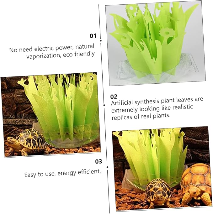 FOMIYES 6pcs Tortoise Climbing Box Humidifier Natural Gasification Unplugged Design for Reptile Landscaping Realistic Emulation Plants Cloth Material Easy to Use