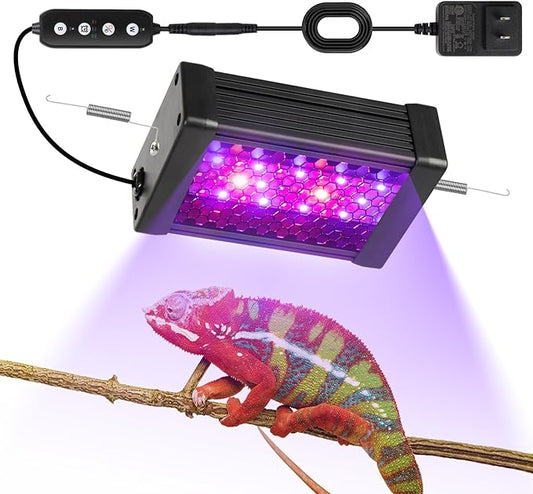 HNRLOY UVB Reptile Light,5Inch UVA UVB LED Heater Lamp Bar for Bearded Dragon, Turtles, Gecko, Snake, Lizard, Adjustable 6/10/12H Timer, Dimmable with 3 Lighting Modes