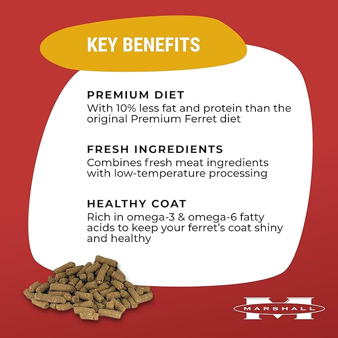 Marshall Premium Ferret Diet Senior Formula – 4 lbs – Supports Digestion, Muscle Health & Vitality – Balanced Nutrition for Aging Ferrets with Essential Nutrients