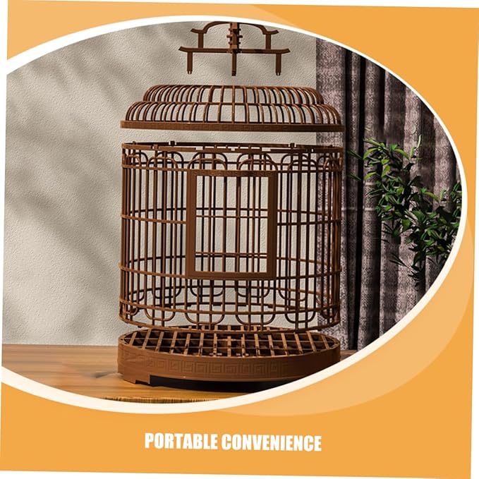 POPETPOP Bird Cage Large Birdcage Plastic Design Parakeet Travel Cage for Macaw