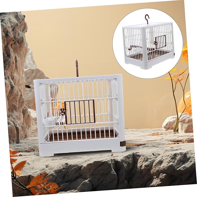 BESPORTBLE Portable Birdcage for Finch Budgie Travel Cage for Birds Parrot Small Cage Lightweight Perch Stand