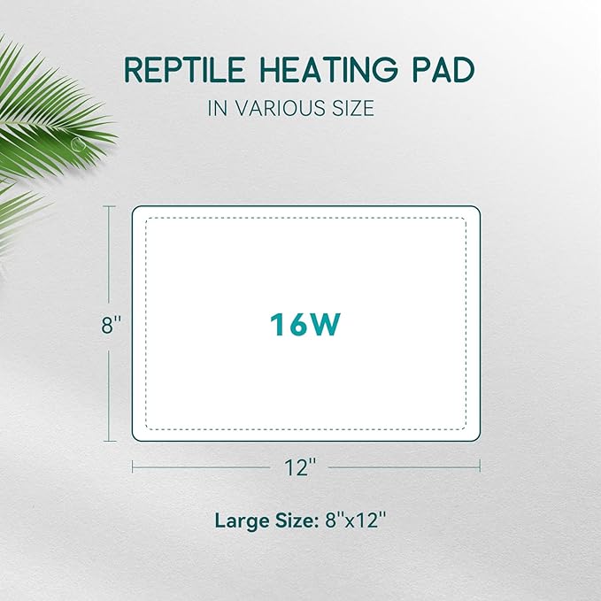 Luxbird Reptile Heating Pad 8" X 12" with Digital Thermostat Combo Under Tank Terrarium Heating Mat for Turtles, Lizards, Frogs, and Other Reptiles