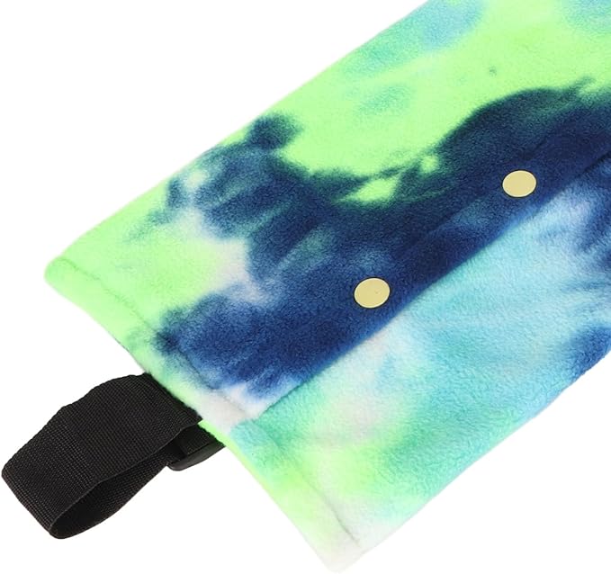 Reptile Sling Carrier, Soft Warm Bearded Dragon Lizard Pouch with Adjustable Strap, Blue Green, for Leopard Gecko Hamster Small Animals