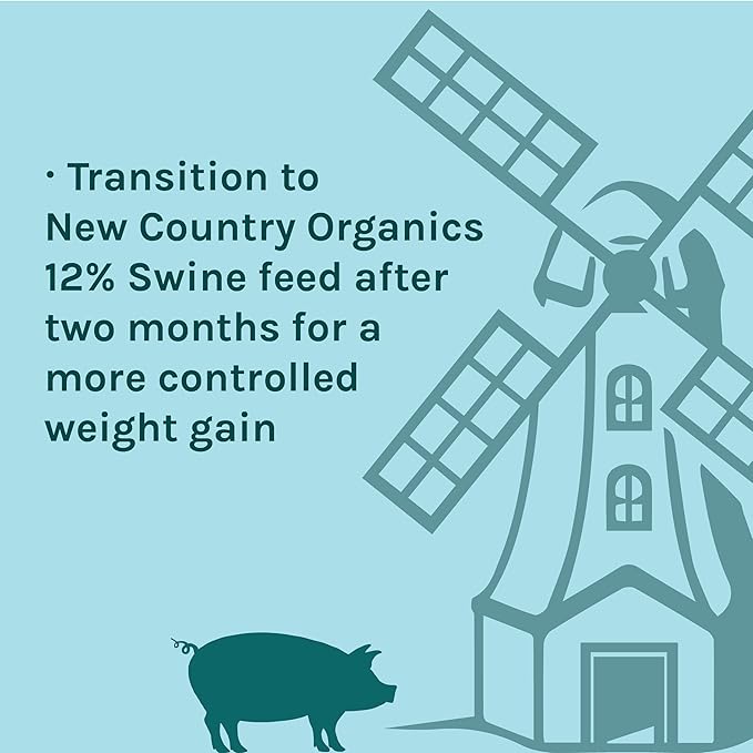 New Country Organics | Swine 16% Protein Feed for Growing Hogs and Swine | Corn-Free and Soy-Free | Certified Organic and Non-GMO | 40 lbs