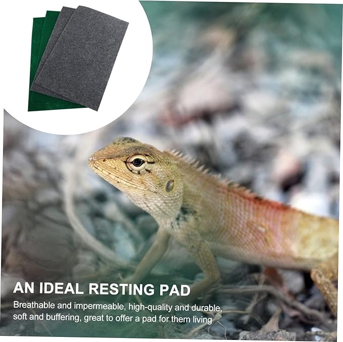 Toddmomy 4pcs Reptile Carpet Mat for Terrarium Bedding Lizard Snake Turtle Substrate Easy to Cut Comfortable Leak Reptile Tanks