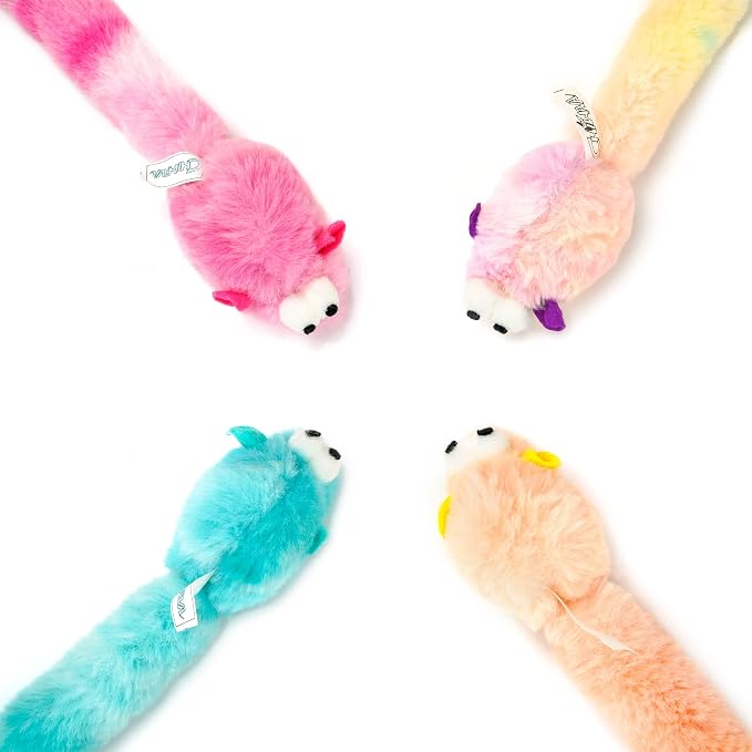 CHIWAVA 4PCS 15" Long Soft Plush Cat Toys Mice with Bell Rustle Sound Mouse - Image 8
