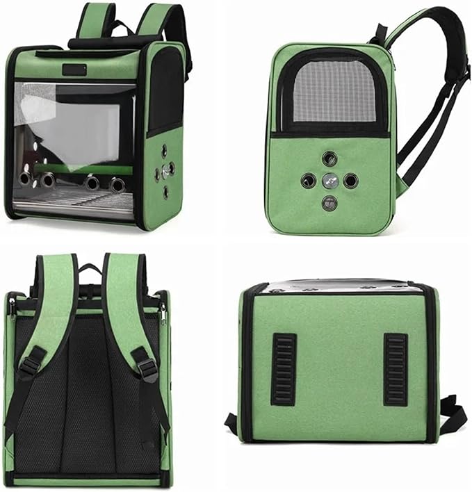 Backpack Bird Carry Cage Carriers Bag Travel Set Pet Bird Breathable Double-Shoulder Backpack Outgoing Travel Cage(Blue)