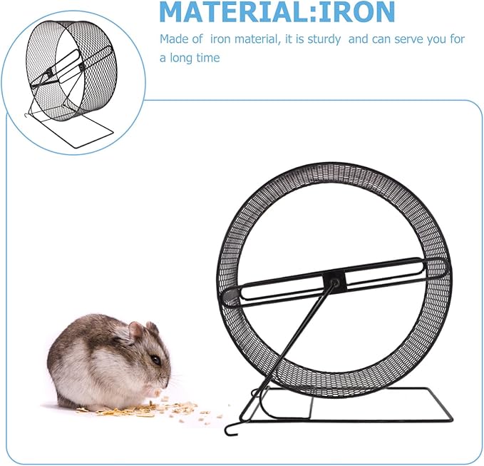 Garneck Hamster Running Wheel Exercise Accessories Whee-lo Toy Rat Cage Accessories Iron Hamster Exercise Plaything Squirrel Playing Wheel Iron Squirrel Toy Rat