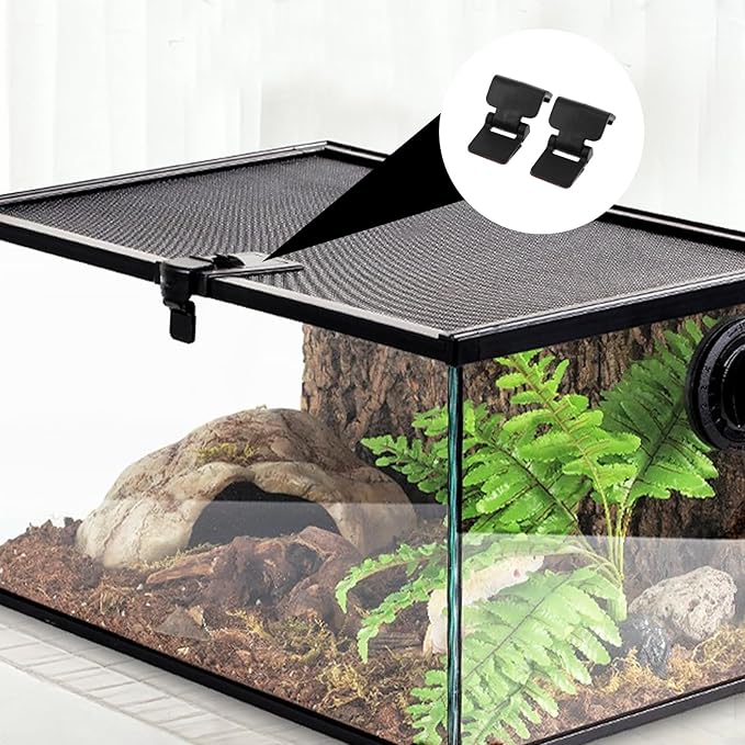 BESPORTBLE 4pcs -Escape Lock - Escape Tank Reptile Terrarium Lock Amphibia 10 Gallon Tank Lizard Aquarium Lid Clips Reptile Pet Tank Fish Tank Cover Turtle Tank Plastic Cover Clip