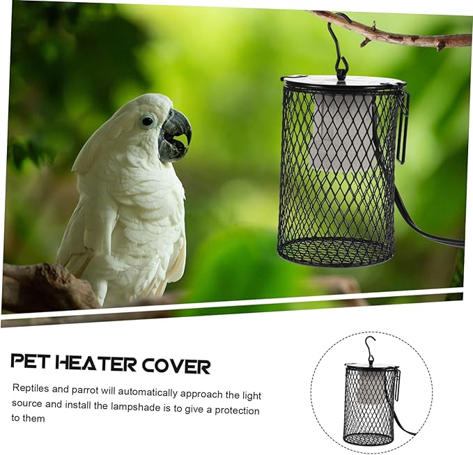 Toddmomy Reptile Scalding Lamp Heater Guard Durable Hanging Lampshade for Reptile Tanks Parrots Efficient Heat Dissipation High Strength Material Fits Various Heating Lamps